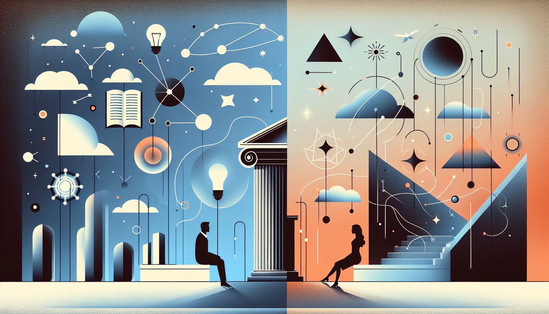 学説と陰謀論の狭間に立つ人物と象徴的アイコンで表現した古代文明 グレーゾーン