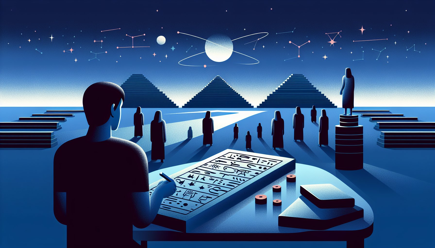 シュメール文明 人類誕生を象徴的に描いた都市伝説的な神話イメージ